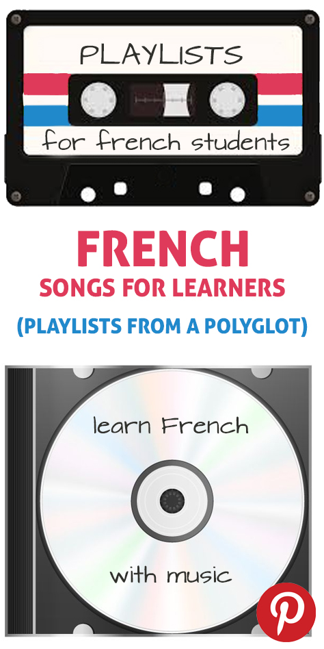 The pinterest flag for French learning songs