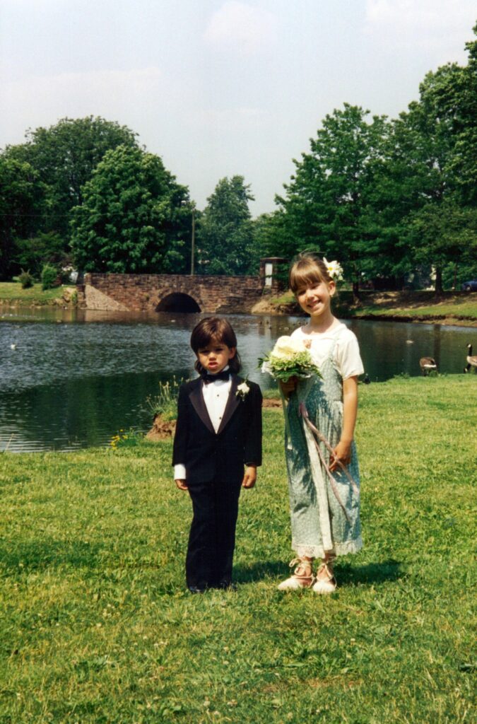 The author and her brother as children